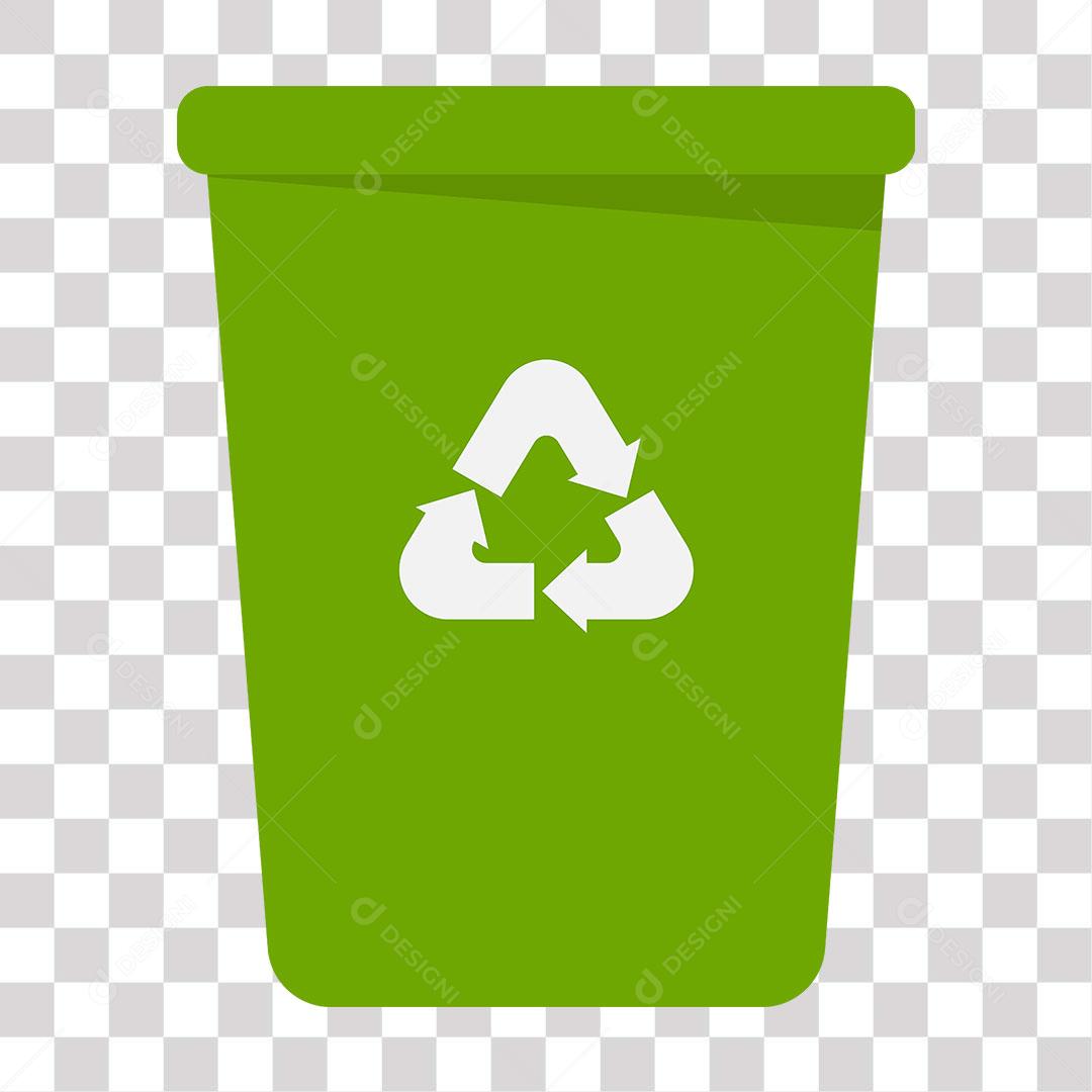 desenho de latão de lixo para coleta de cor verde