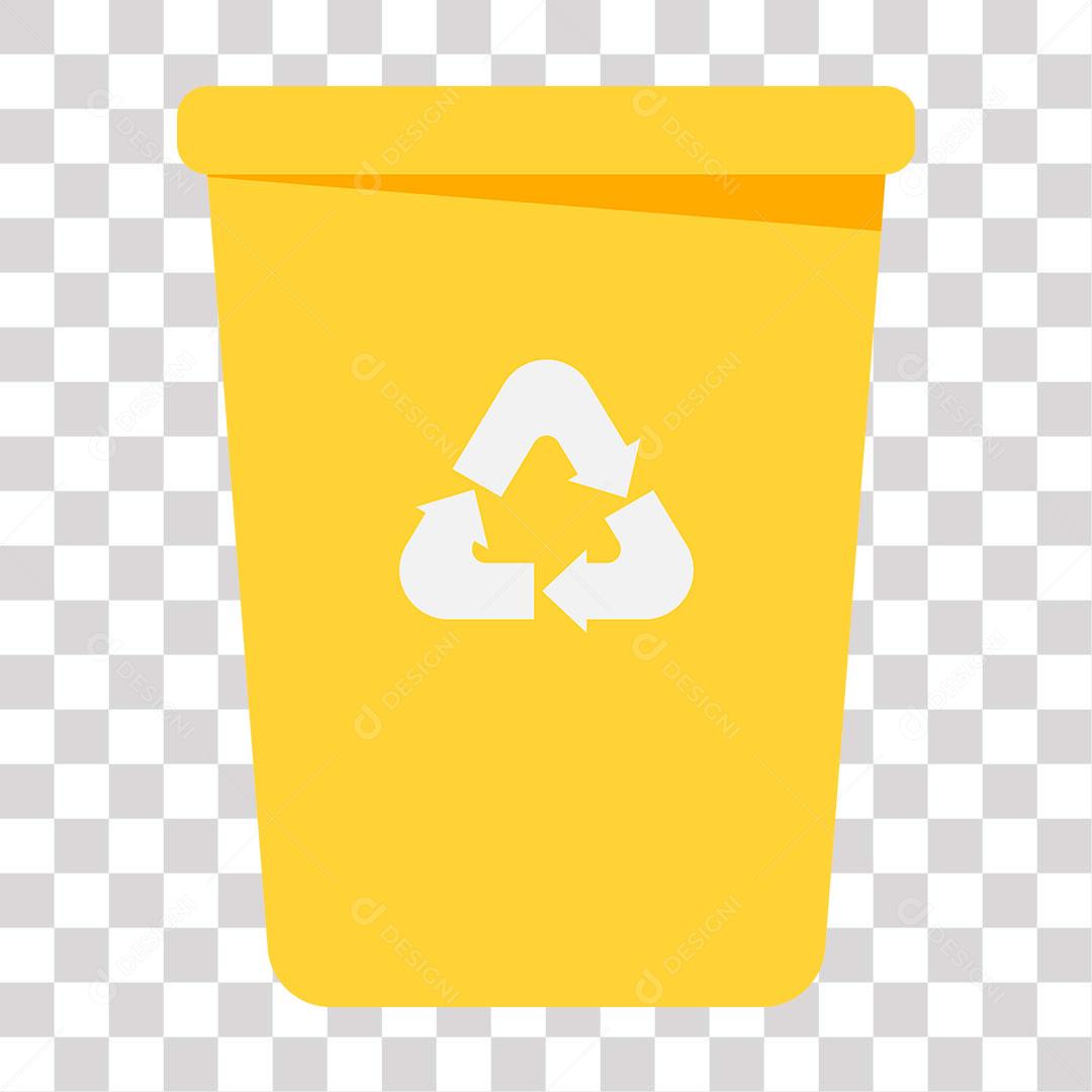 desenho de latão de lixo de cor amarela