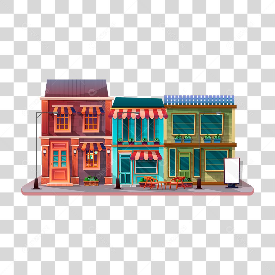 Desenho de casas ruas condominio