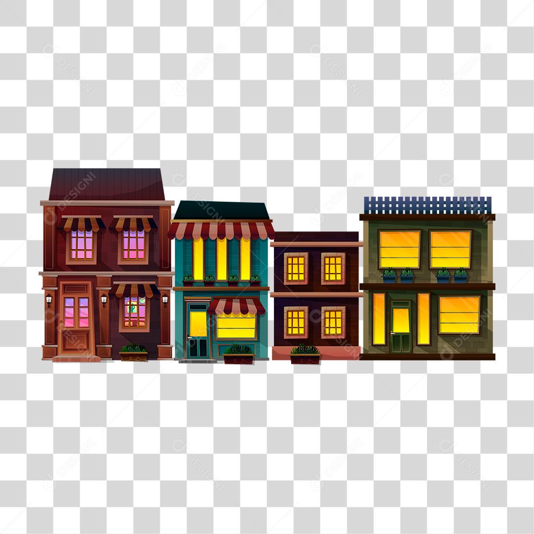 Desenho de casas ruas condominio