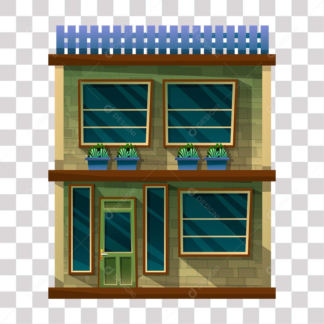 desenho  de prédio com varanda