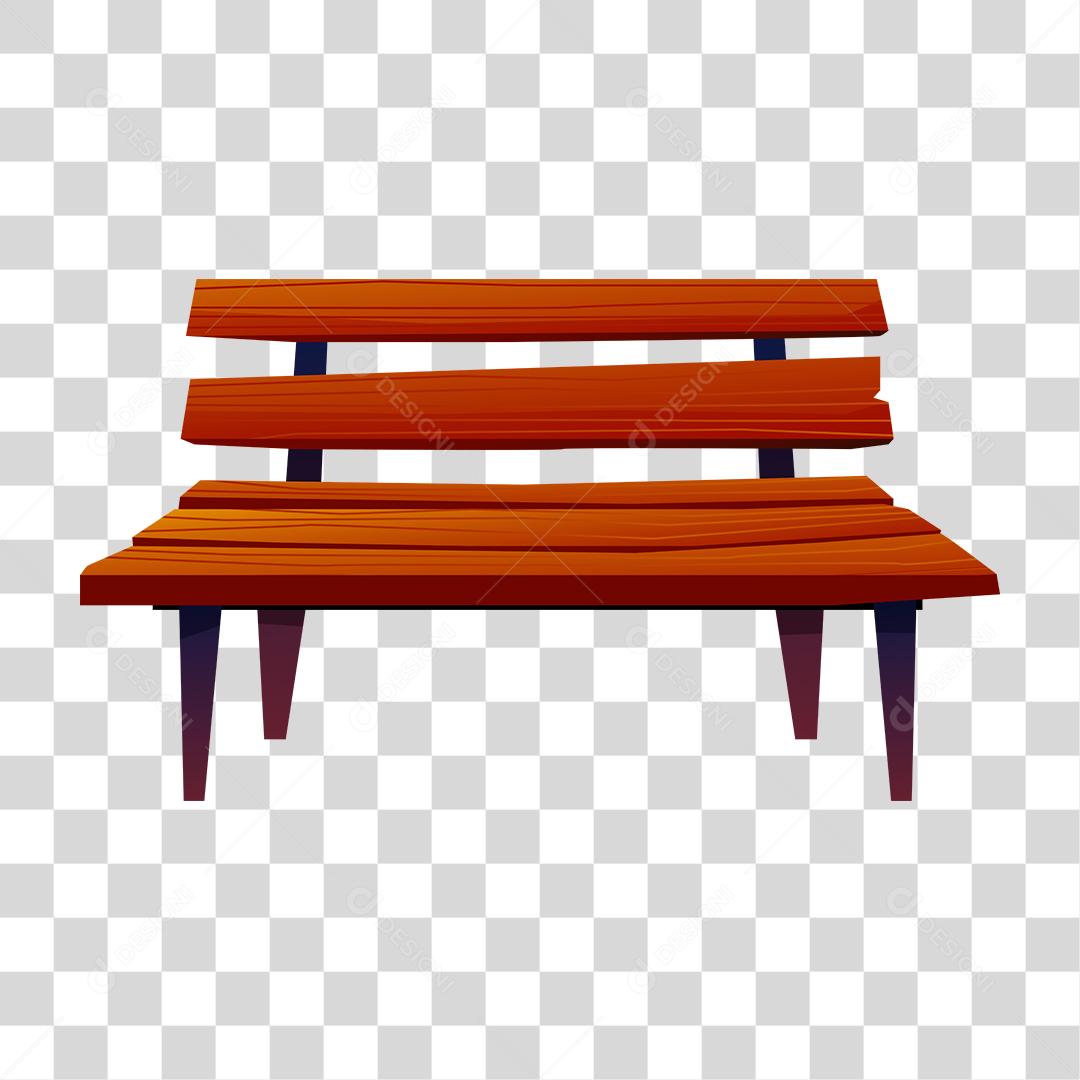 Desenho de um banco de madeira