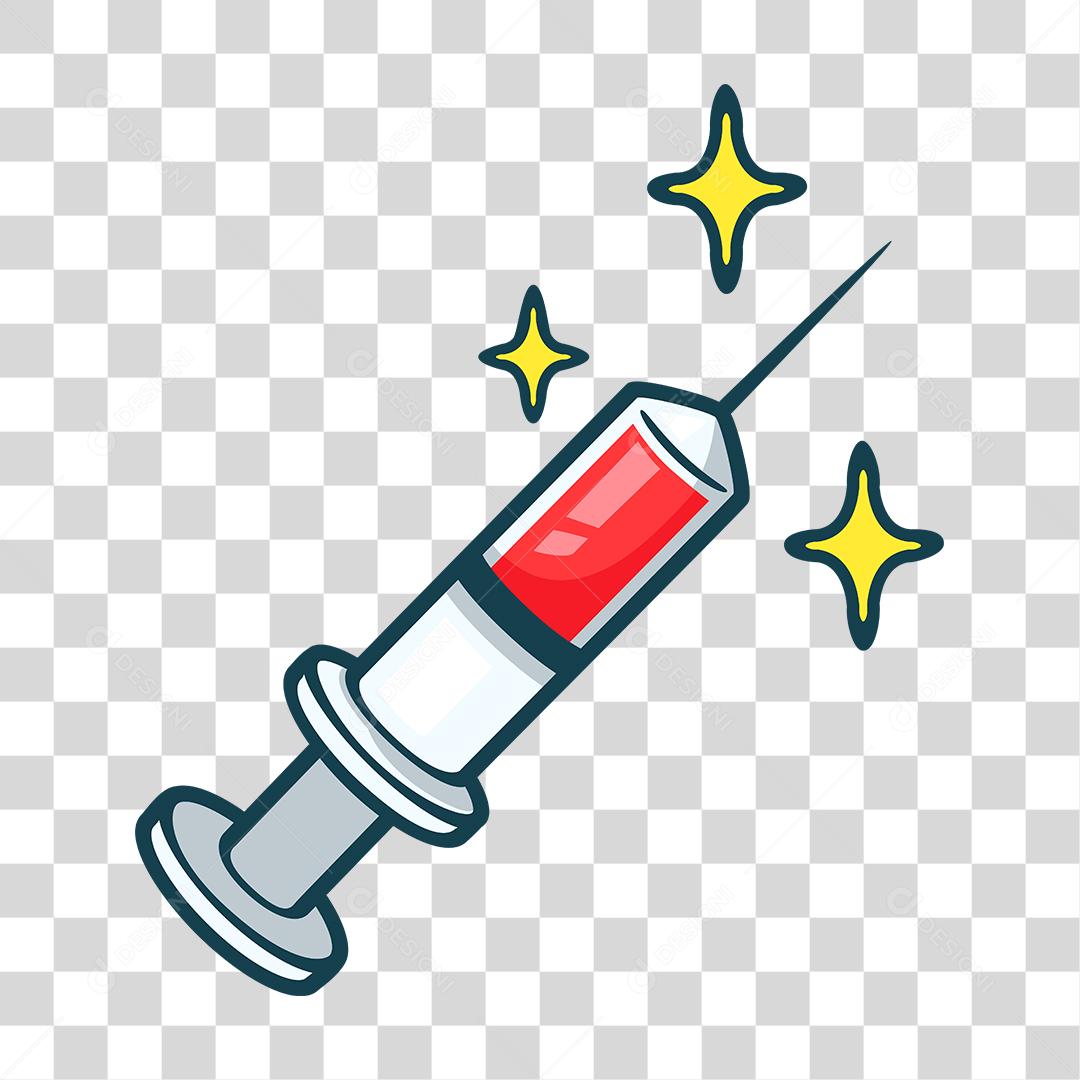 Desenho de seringa remédios hospital