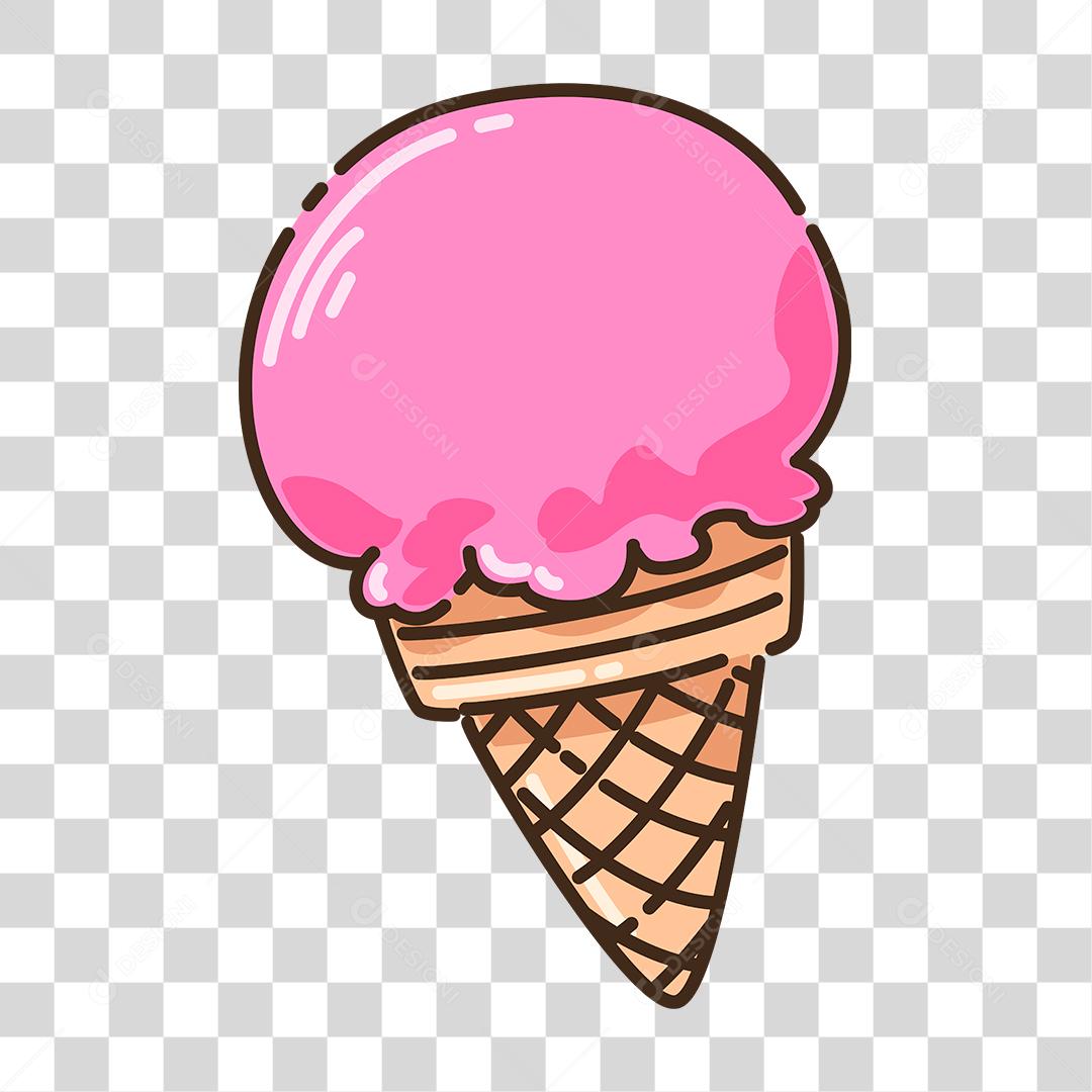 Desenho de sorvete de casquinha