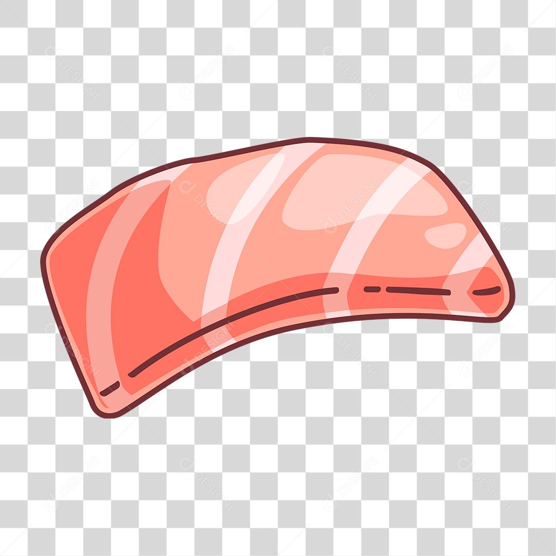 Salmon meat slice cartoon