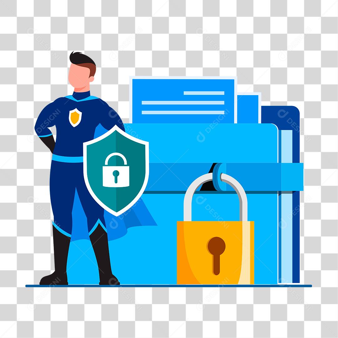 Desenho de homem protegendo