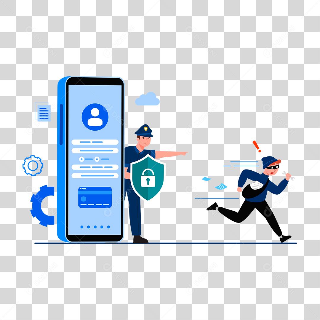 Desenho de homem protegendo policial policias