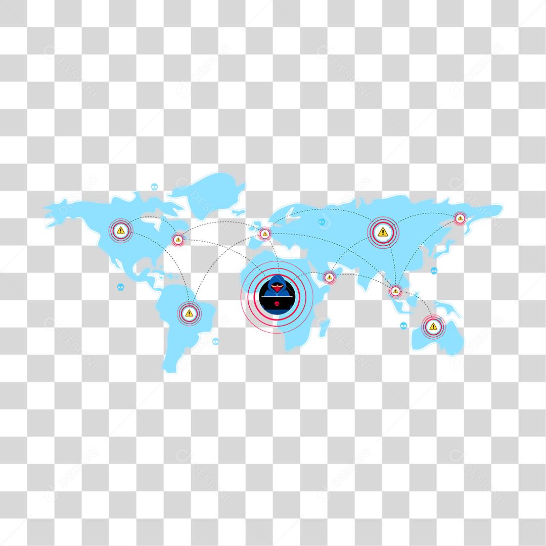 Desenho de hacker hackeando roubando informações do pais