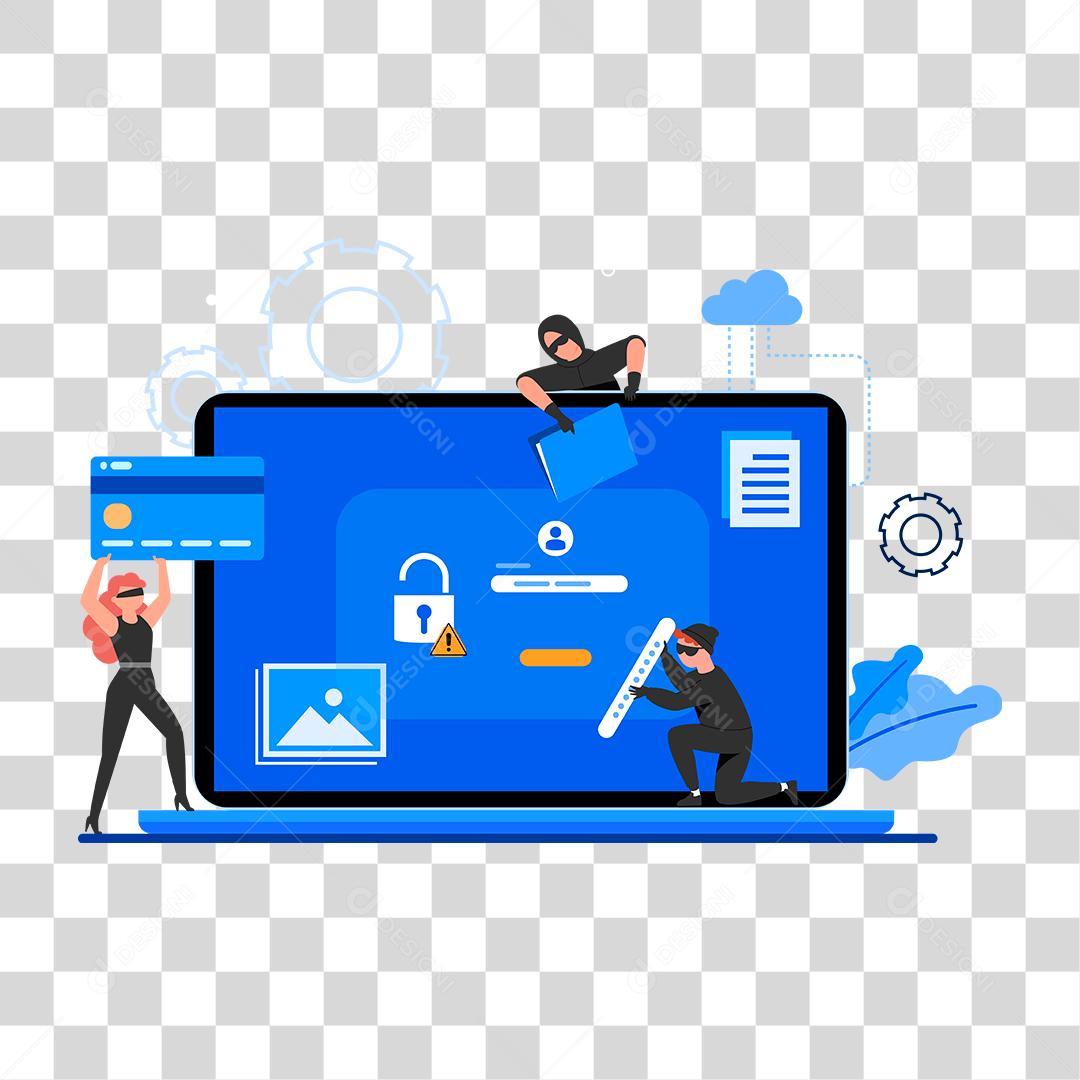 Desenho de pessoas Conceito Pessoas roubando informações