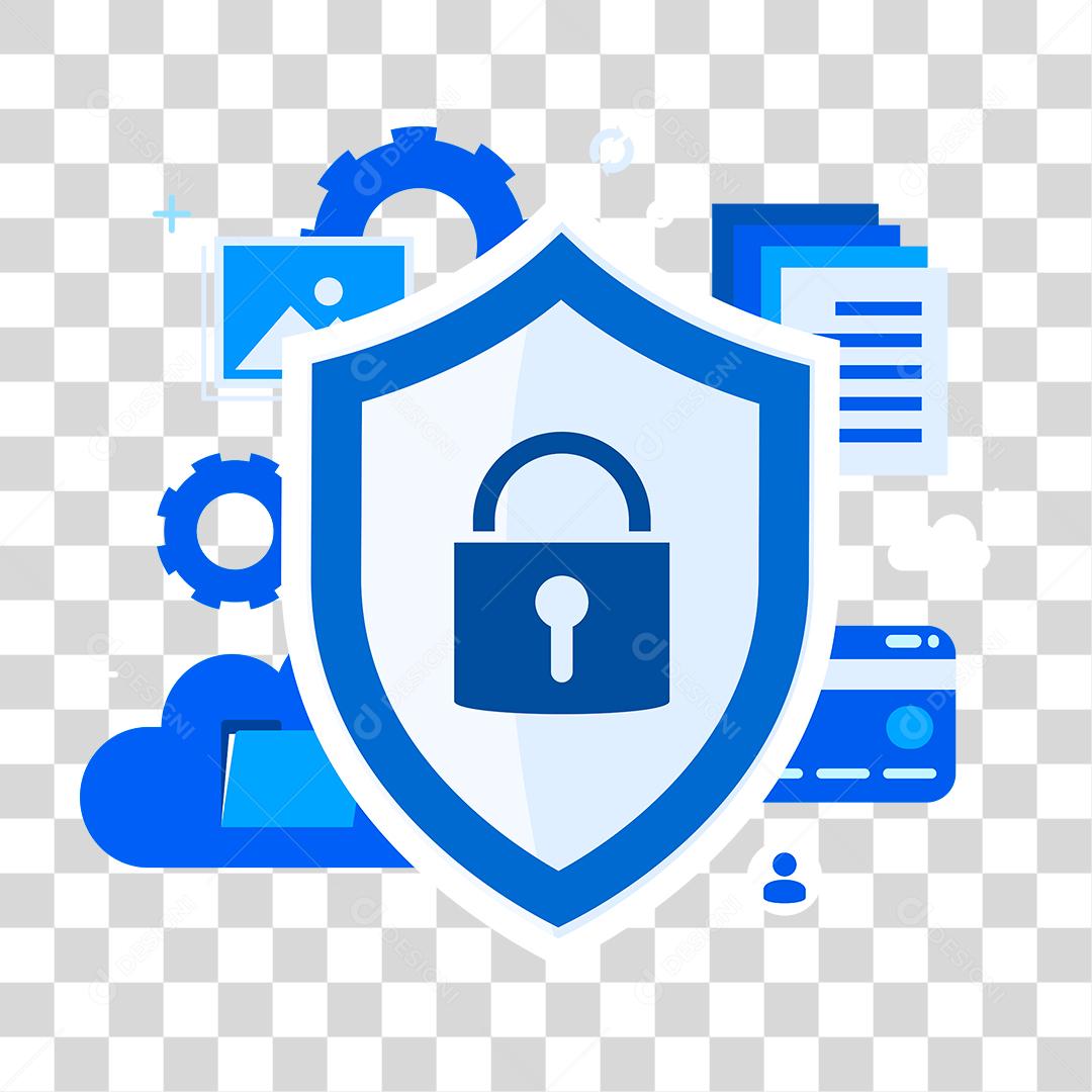 Desenho de cadeado proteção online contas e-mails