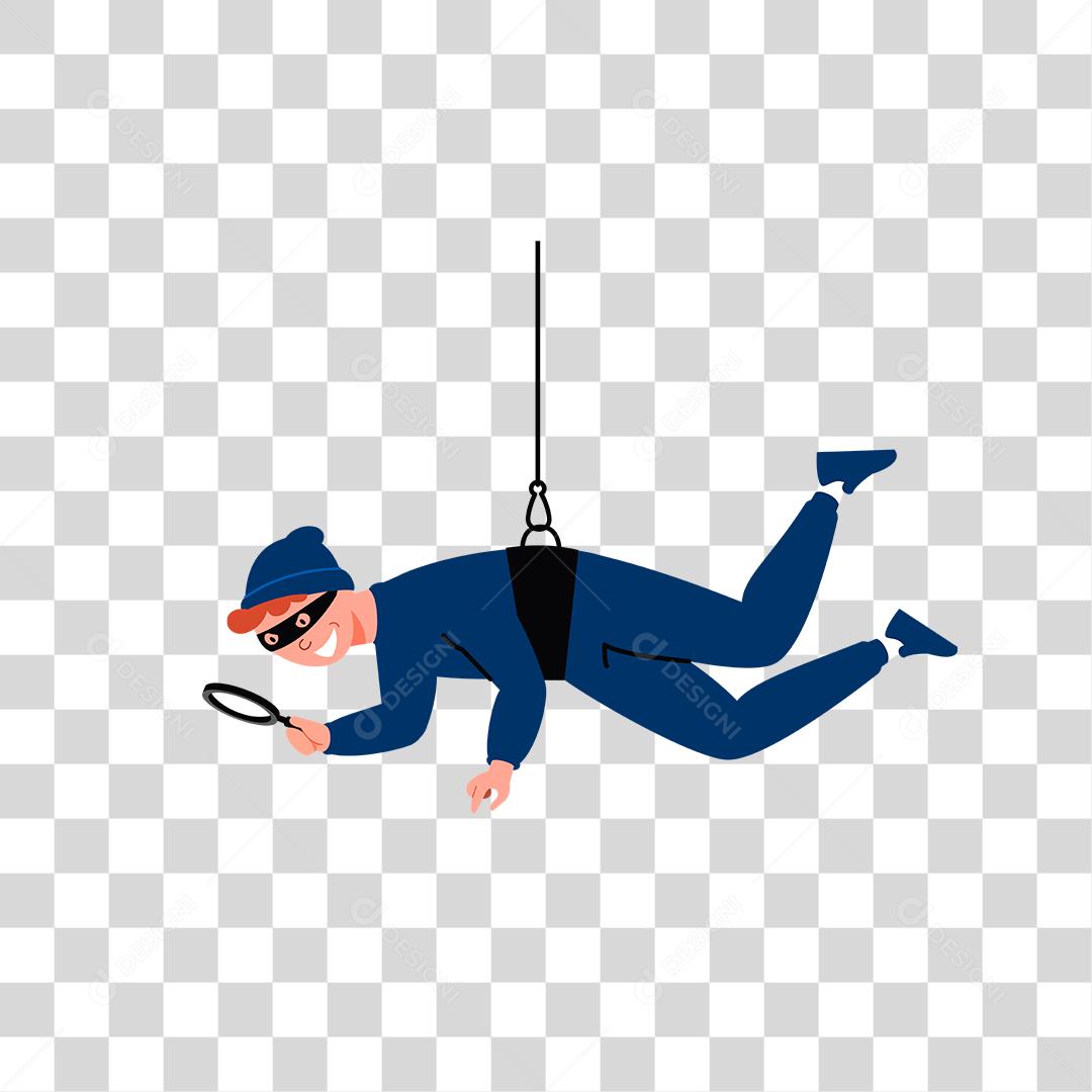 Desenho de ladrão invadindo lugares