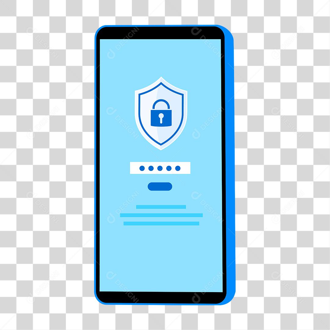 Desenho de celular protegido com proteção padrão