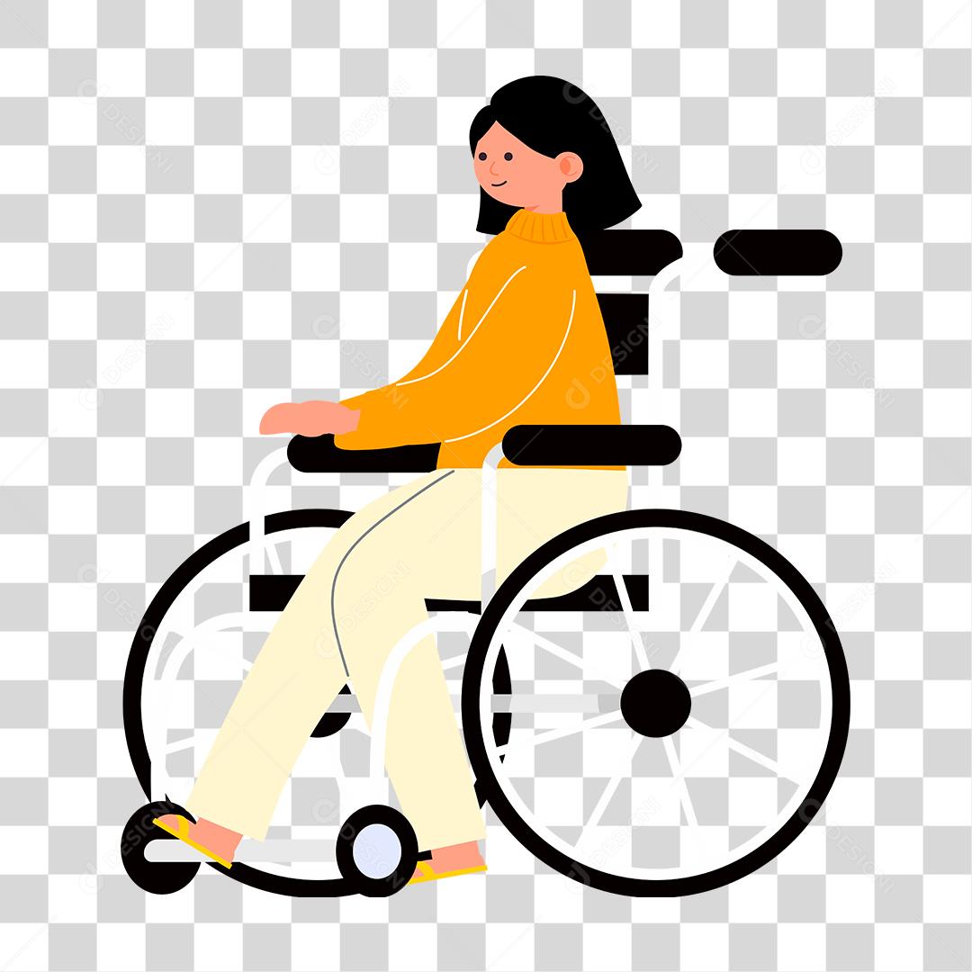 Desenho de mulher de cadeirante