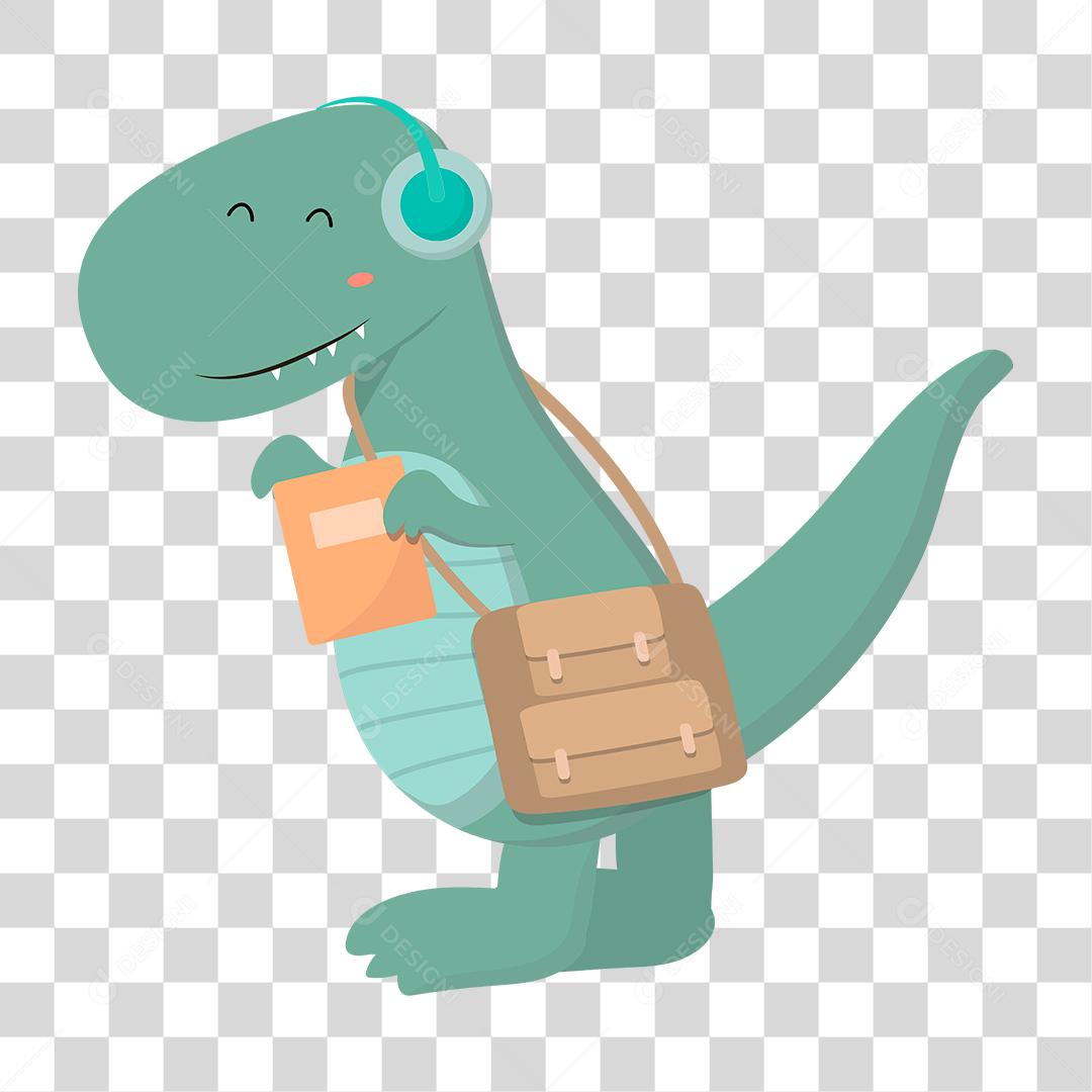 Desenho de animal estudando escola dinossauro