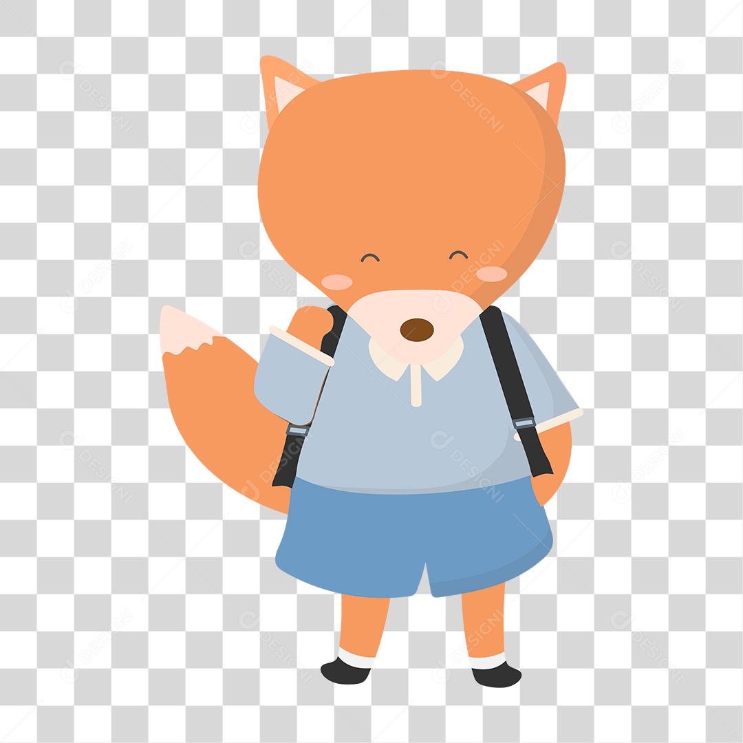 Desenho de animal segurando de mochila