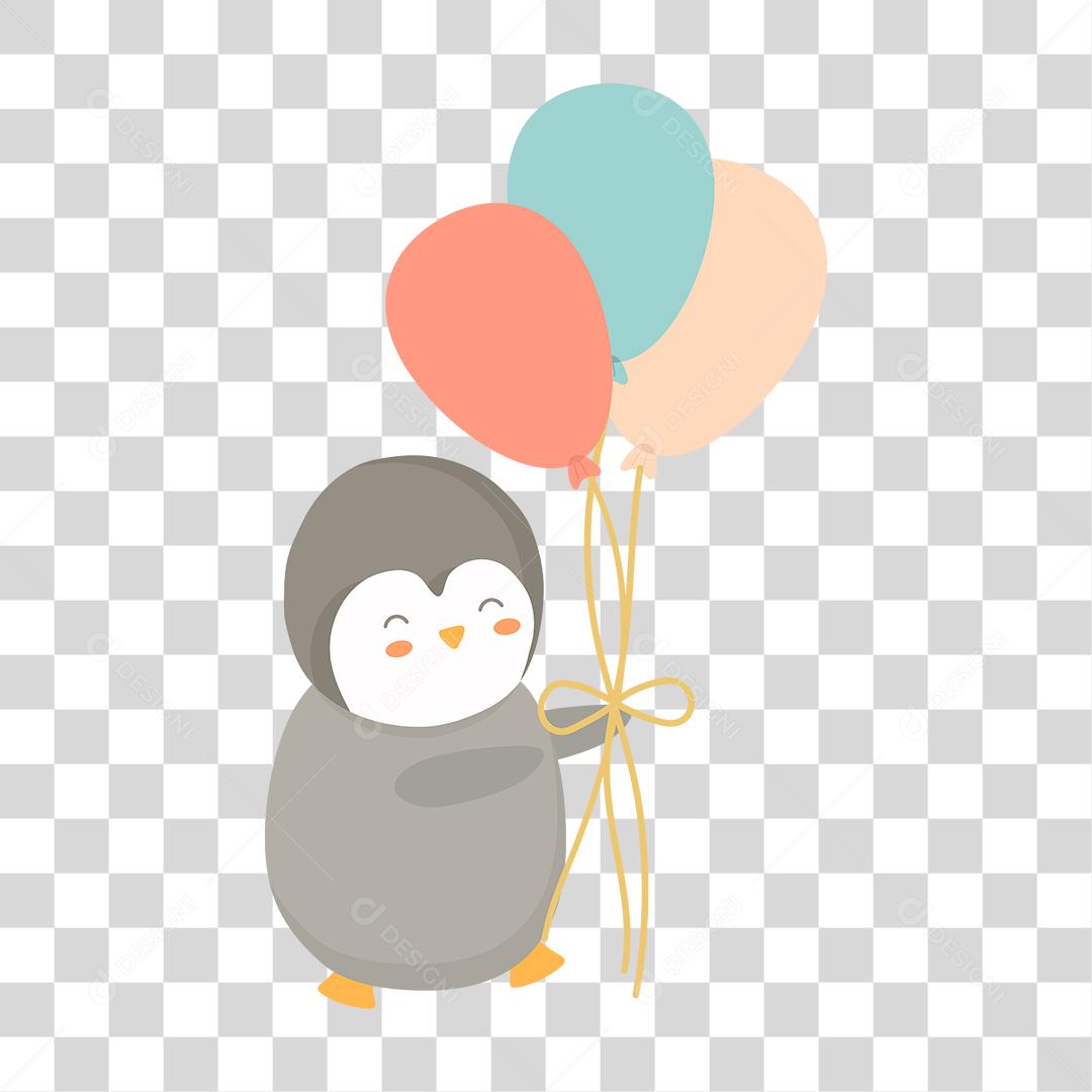 Desenho de animal segurando balão