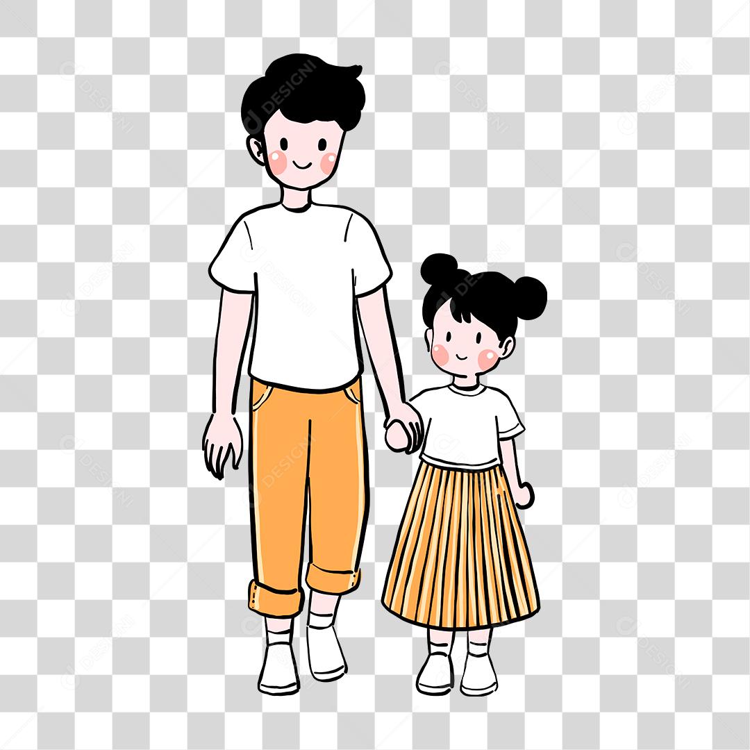 Desenho de pai e filho família