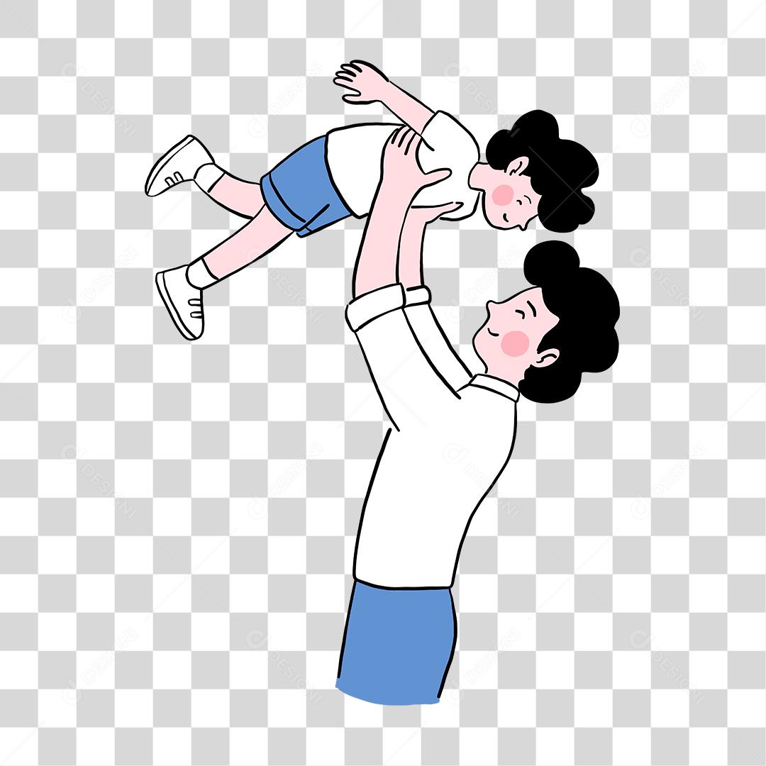 Desenho de pai e filho família