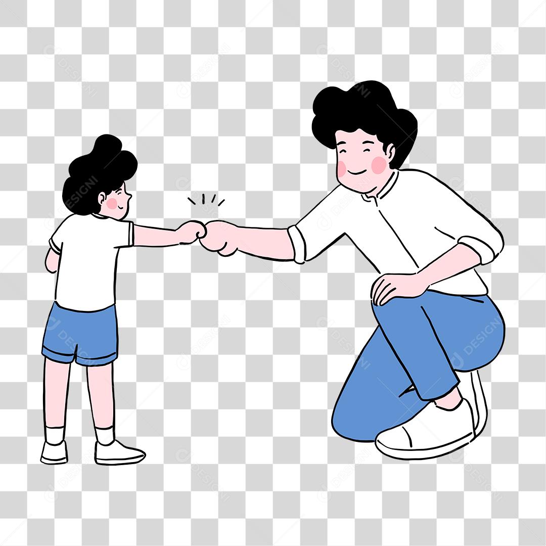 Desenho de pai e filho família