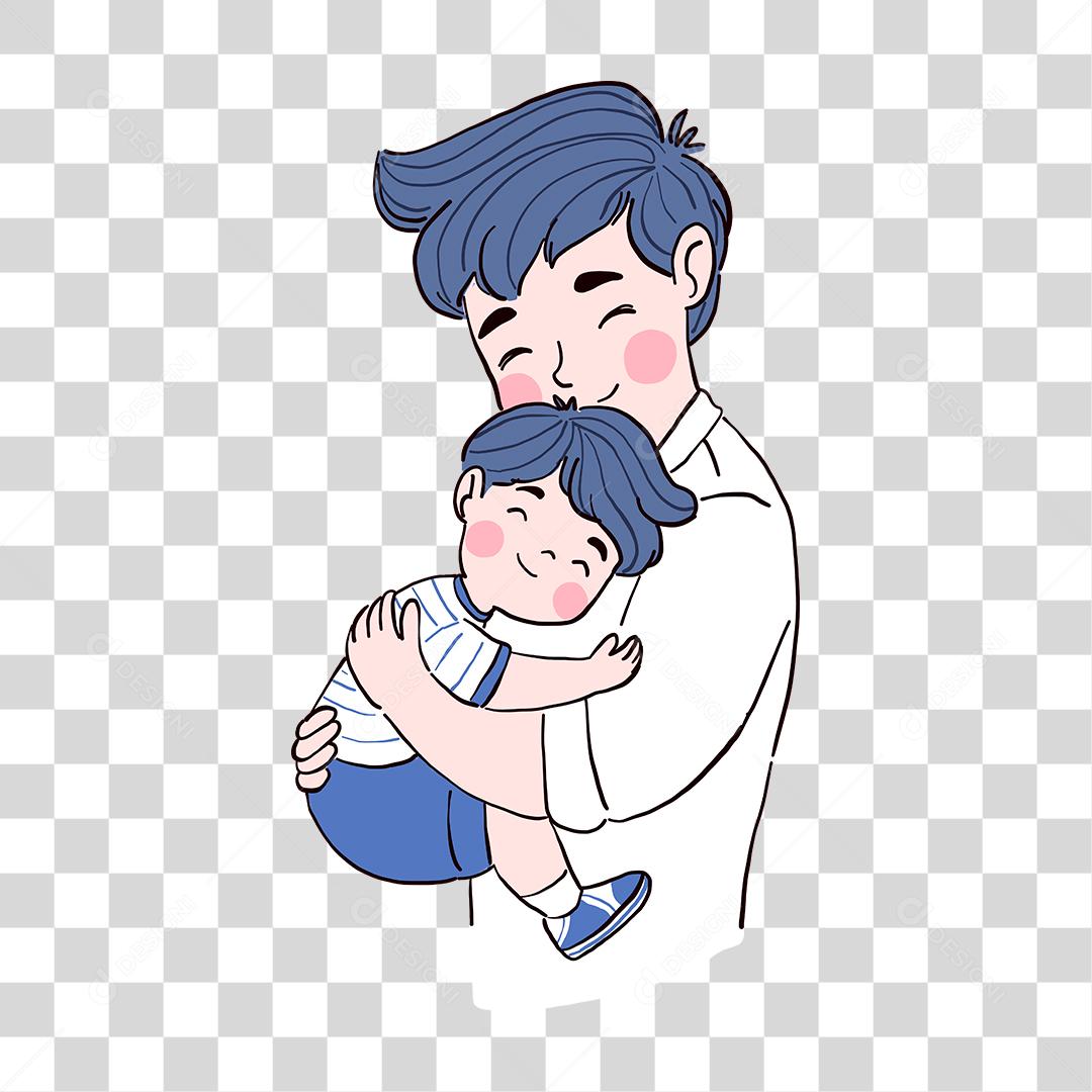 Desenho de pai e filho família