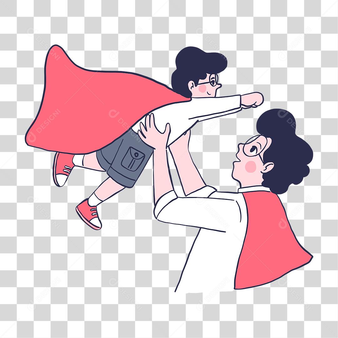 Desenho de pai e filho família