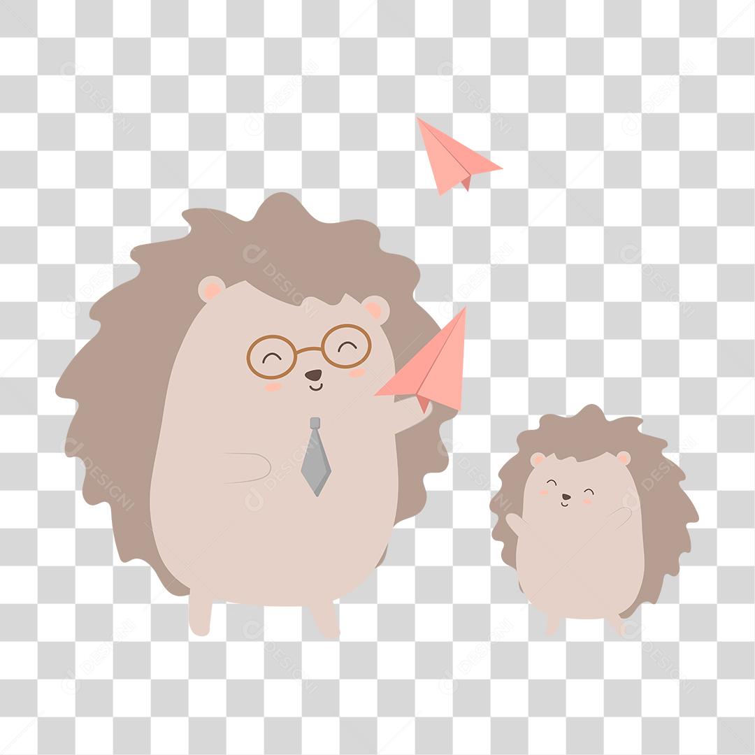 desenho de dois animais pai e filho brincando