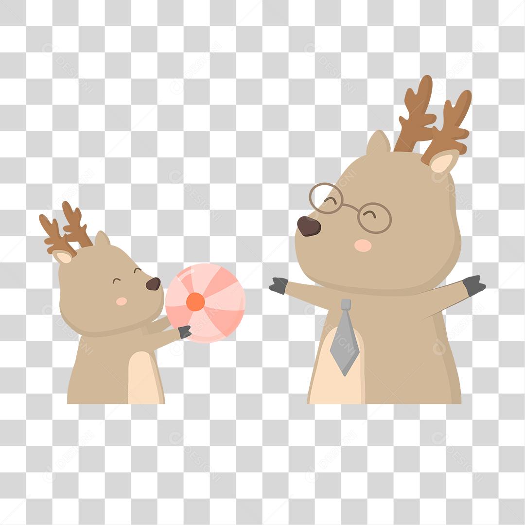 desenho de dois animais pai e filho brincando