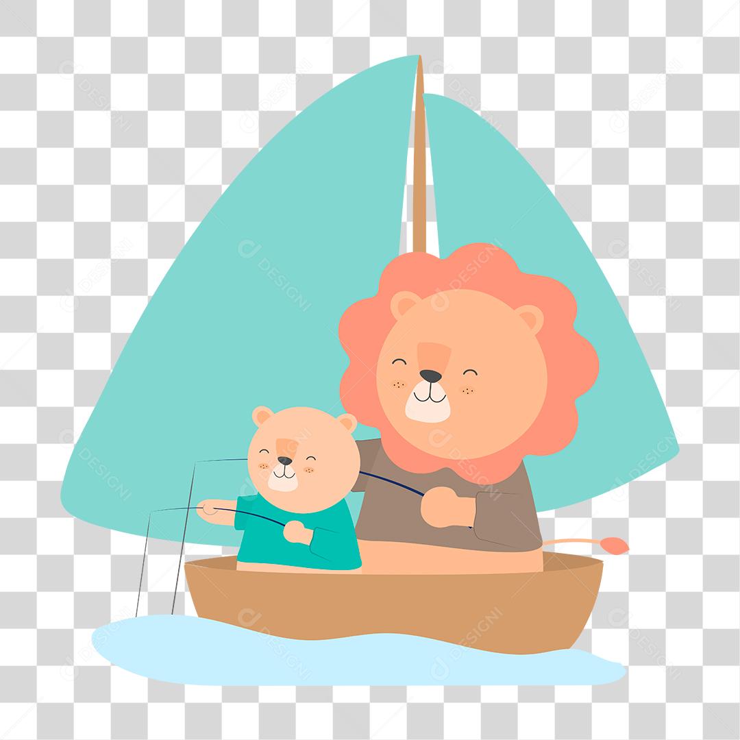 desenho de dois leões pai e filho brincando