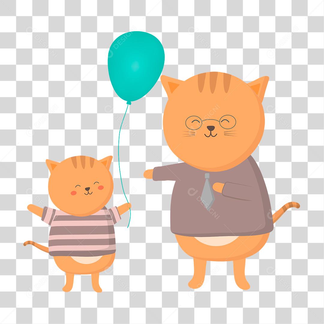 Desenho de dois gatinhos fofinhos