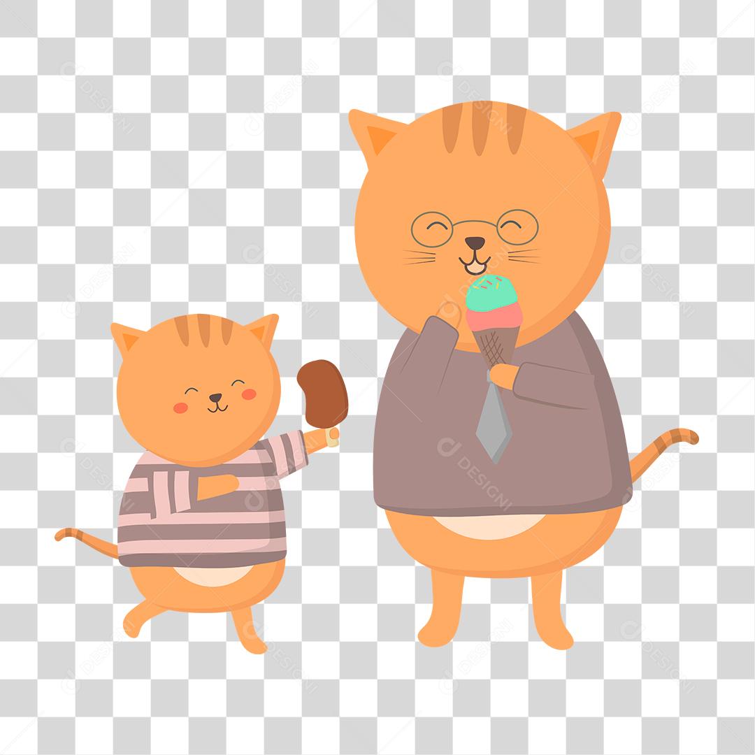 Desenho de dois gatinhos fofos brincando