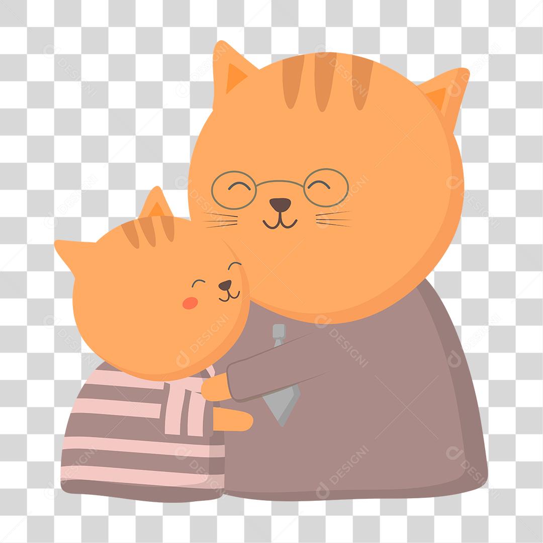 Desenho de dois gatinhos fofos brincando