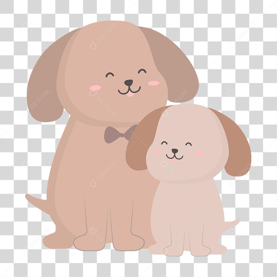 Desenho de dois cachorros fofinhos