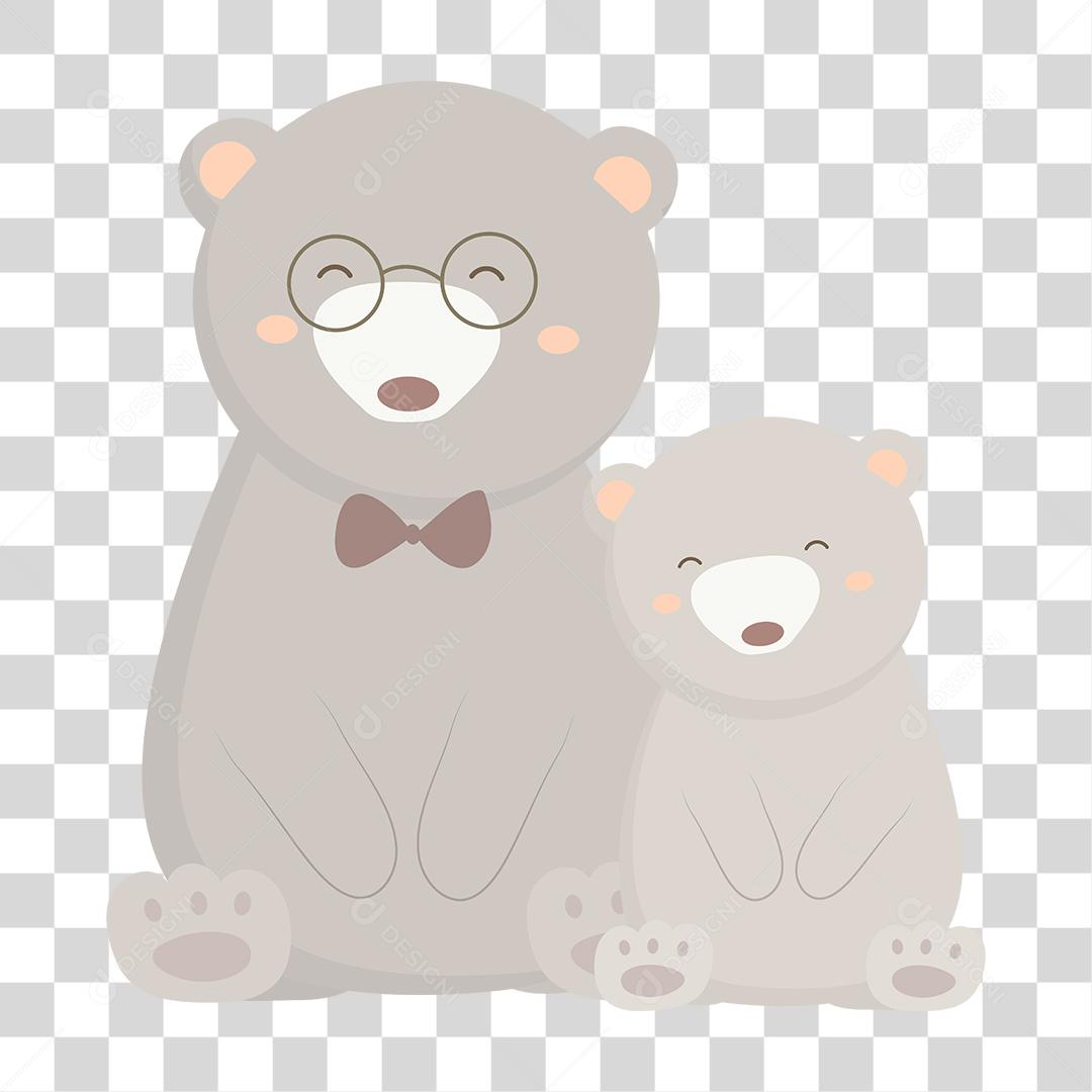 Desenho de dois ursinhos felizes