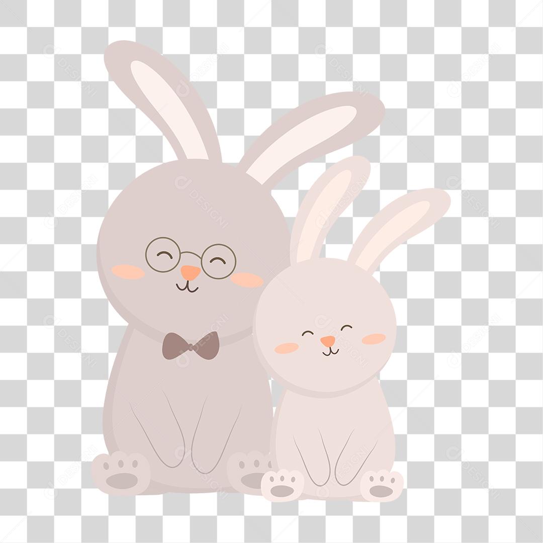 Desenho de dois coelhos fofinhos