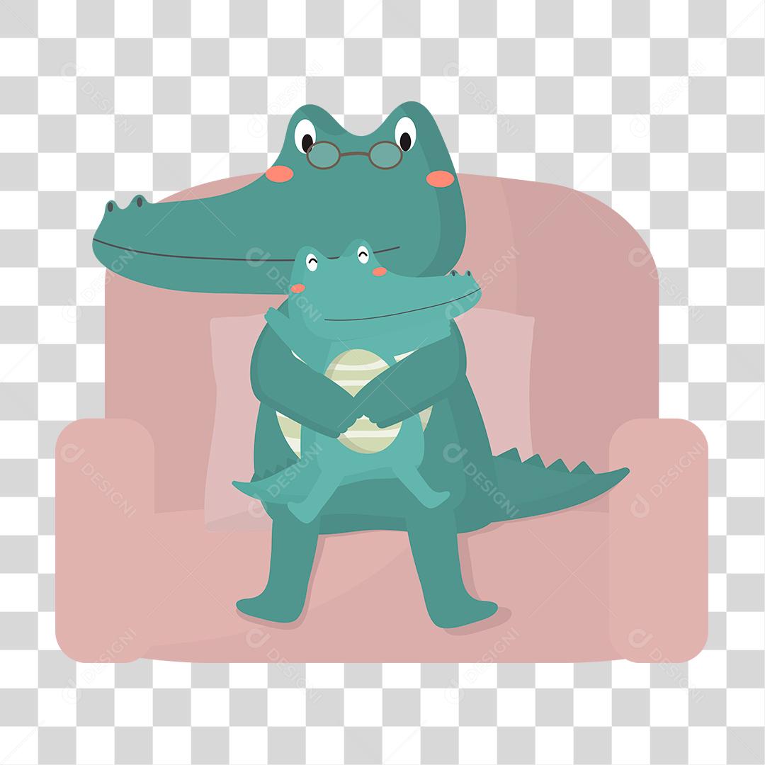 Desenho de um animal em família