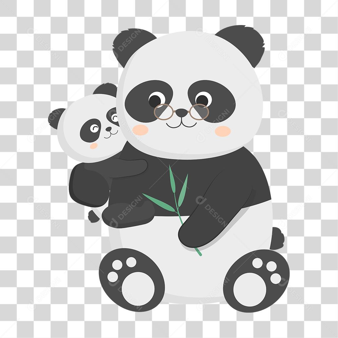 Desenho de dois animais fofos em família