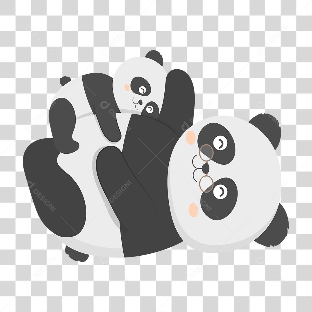 Desenho de dois animais fofos em família