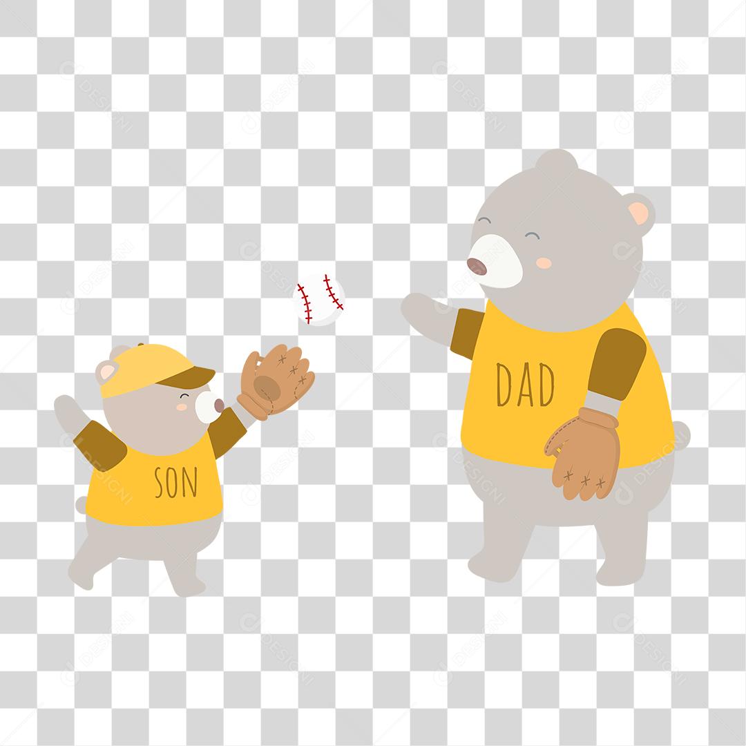 Desenho de dois animais fofos em família