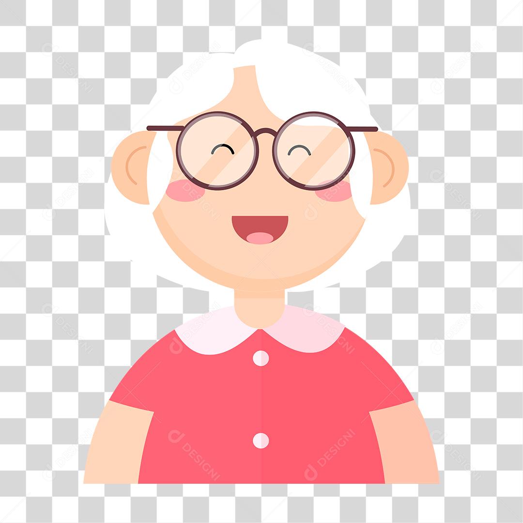 Desenho de senhora de idade PNG Transparente