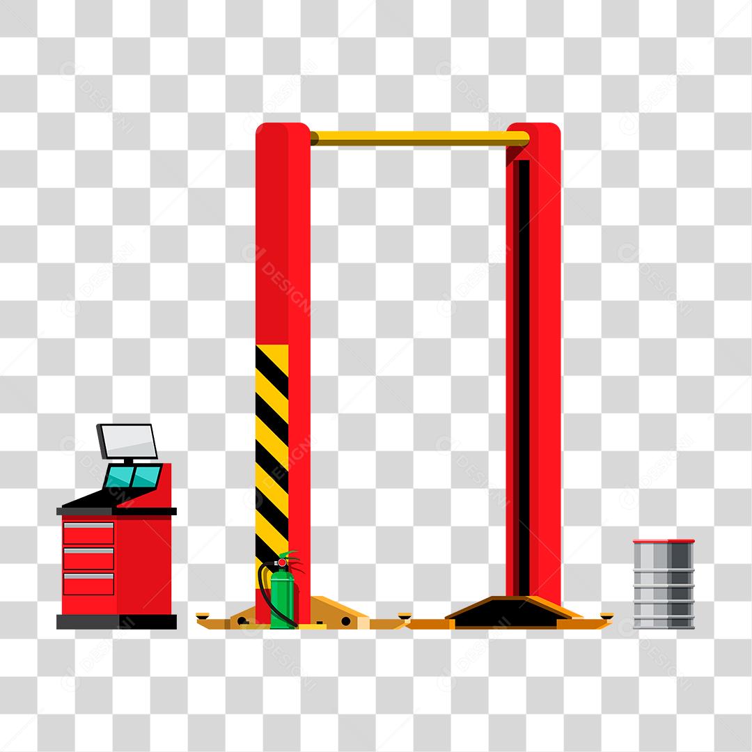 Desenho de elevador de carro oficina