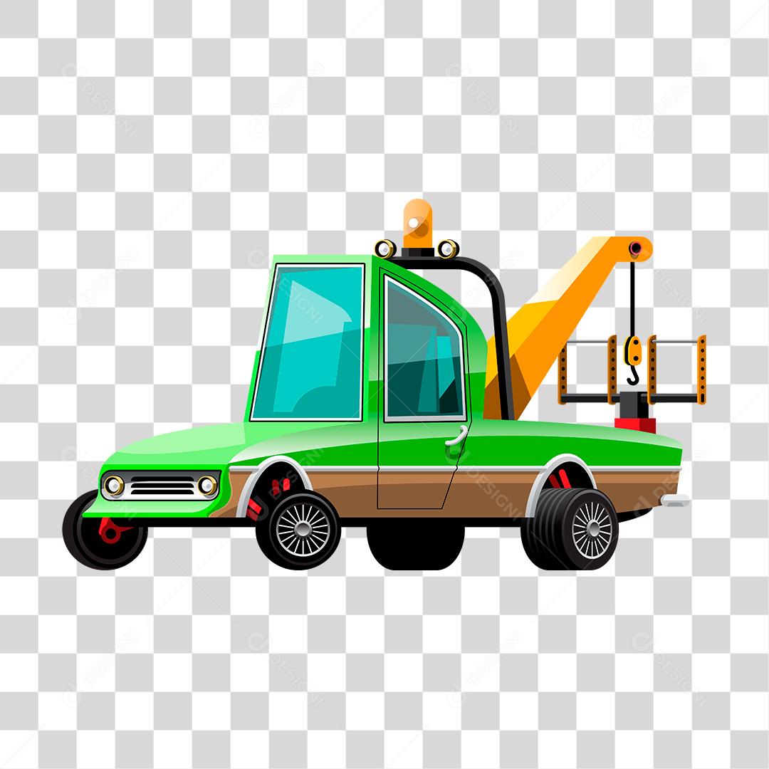 Desenho de guincho pegando carro automóvel