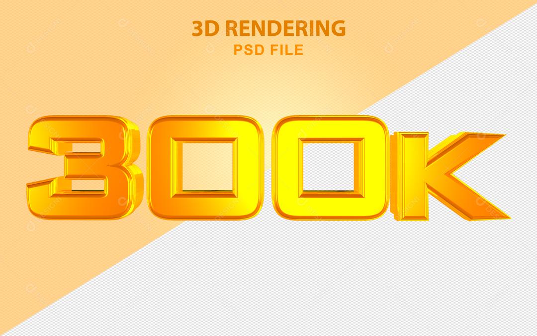 Seguidores do Instagram Comemoração 300K Elemento 3D Para Composição