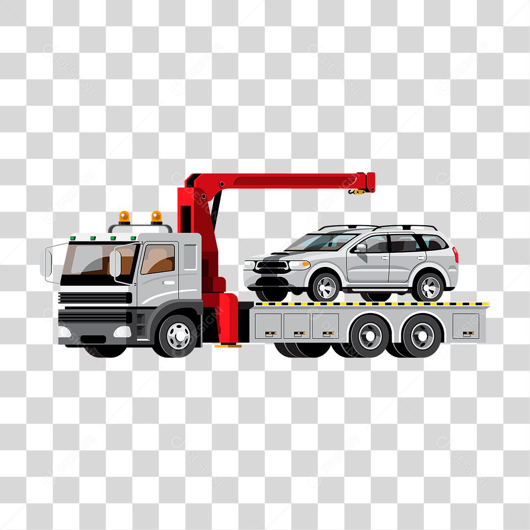 Desenho de guincho pegando carro automóvel