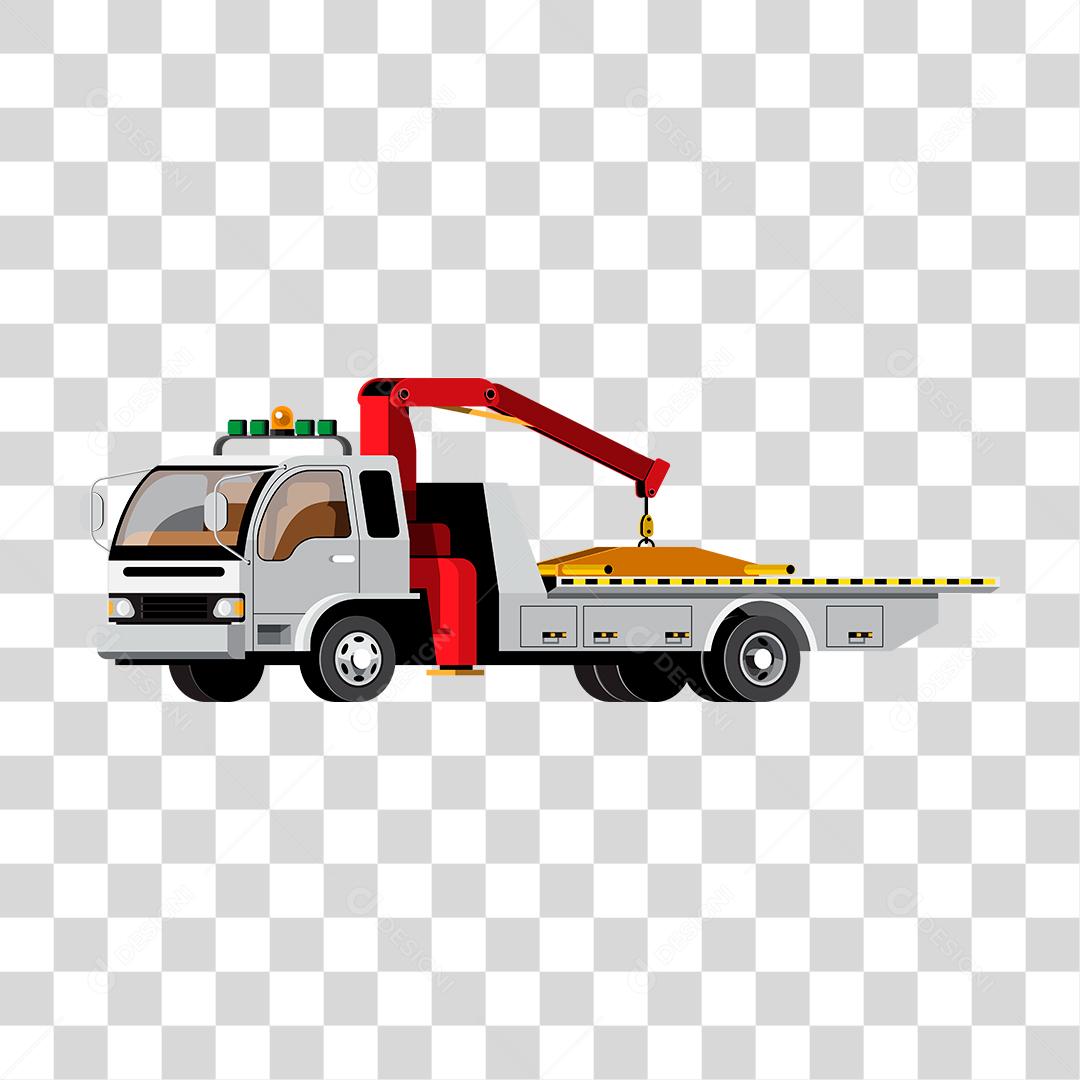 desenho de um caminhão guindaste dando suporte ao um carro