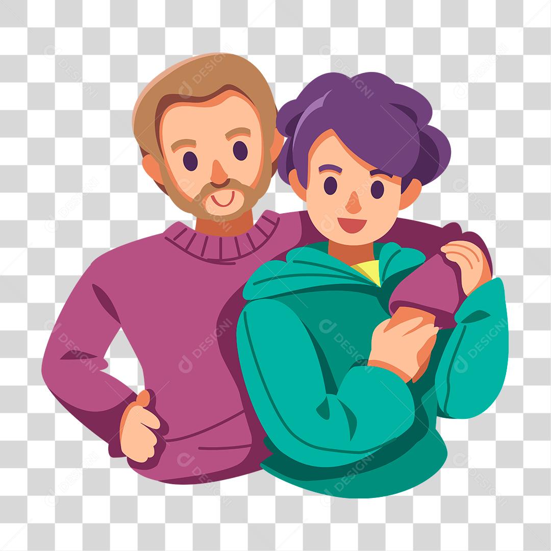 Desenho de casal namorados