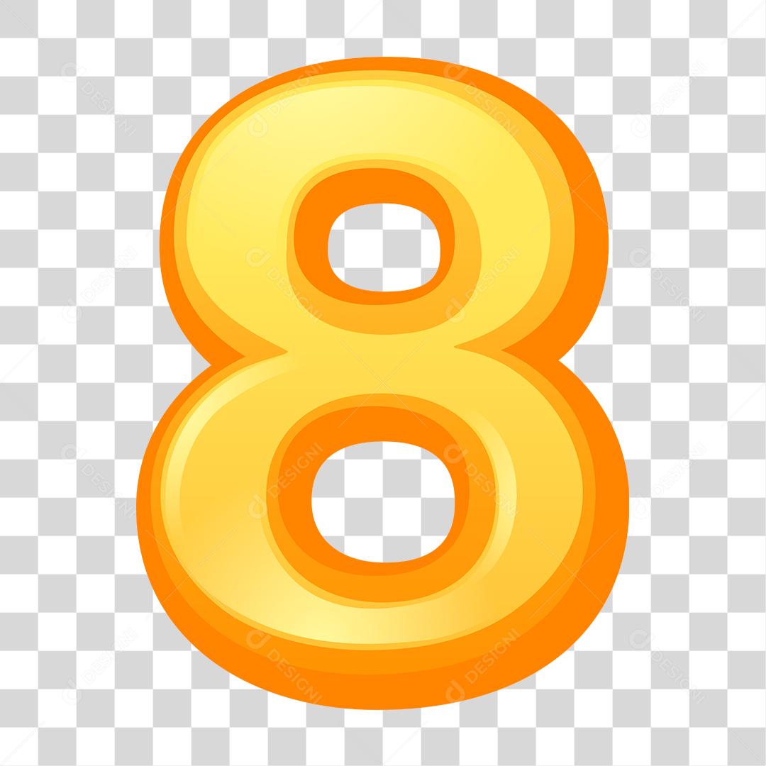 Desenho do numero 8 dourado