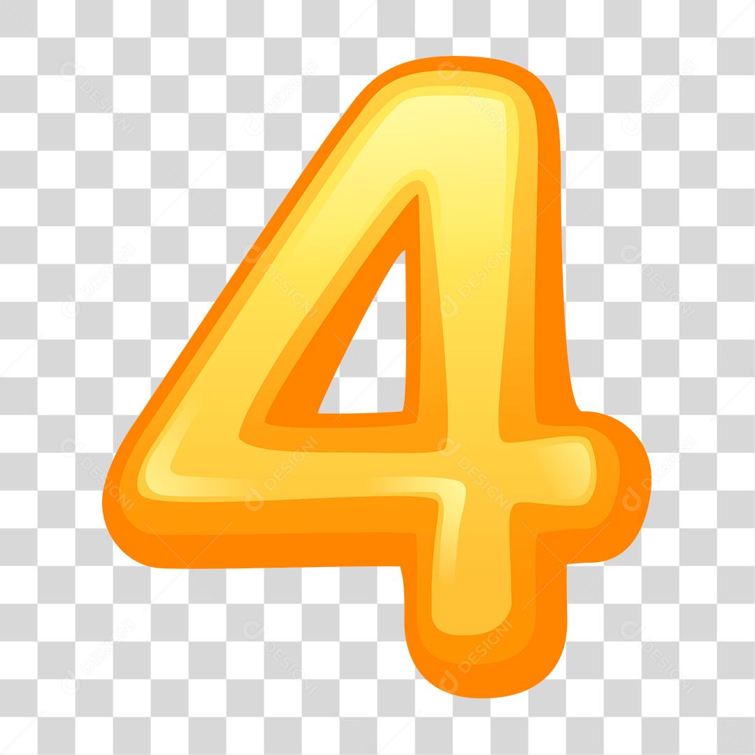 Desenho do numero 4 dourado