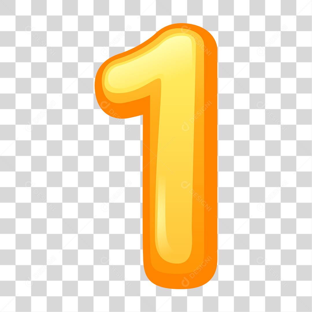 Desenho do numero 1 dourado