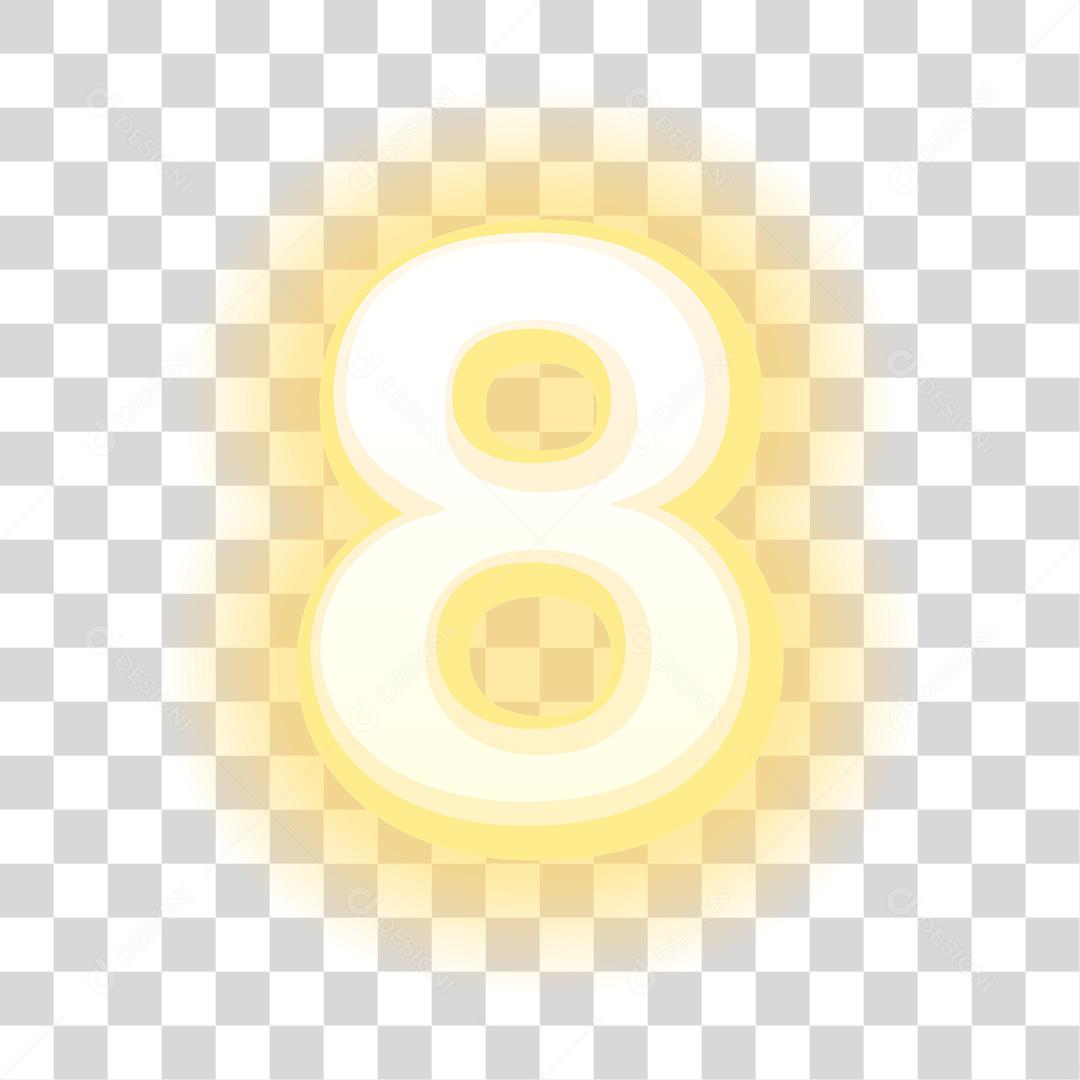 Desenho do numero 8 dourado