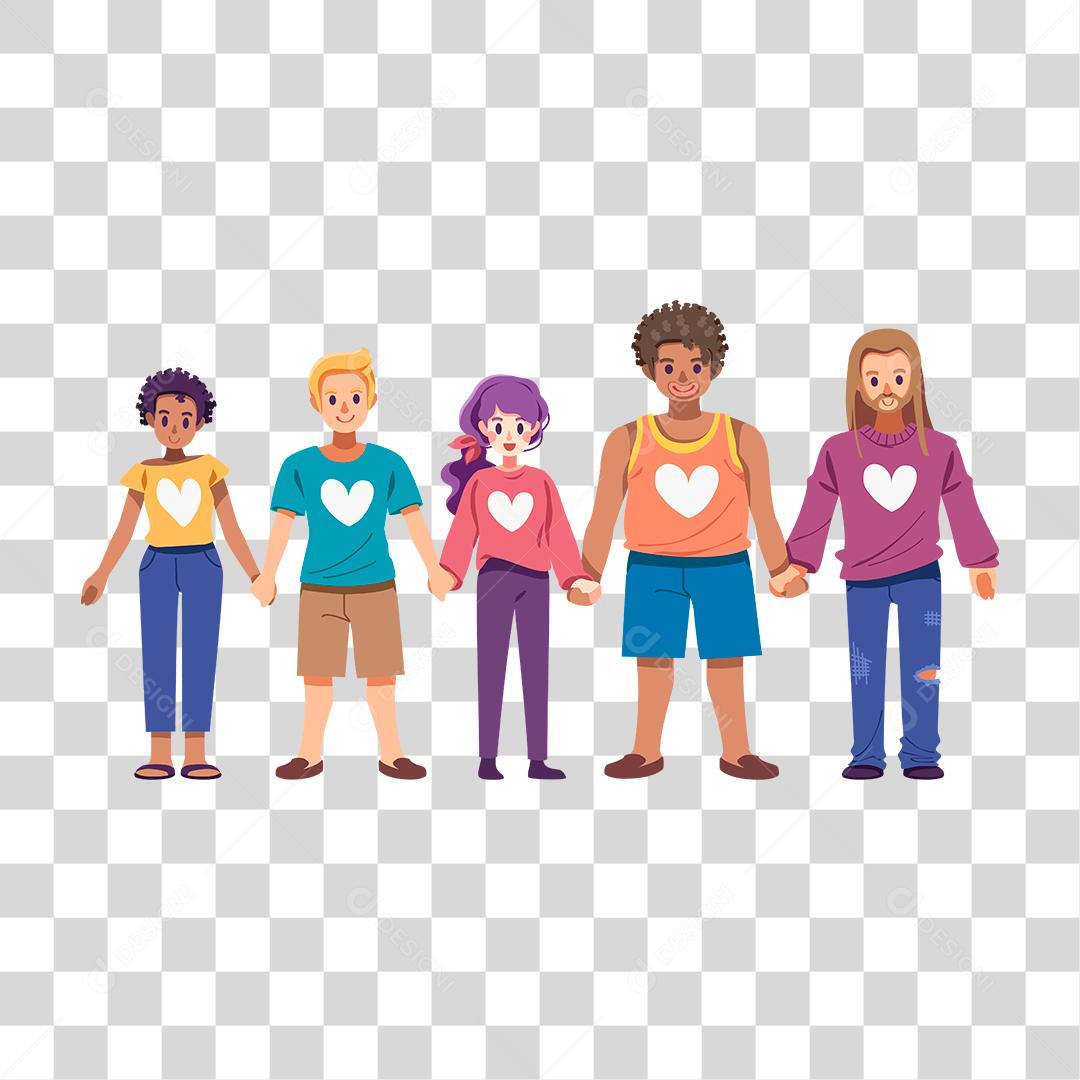 Desenho de pessoas dadas as mãos